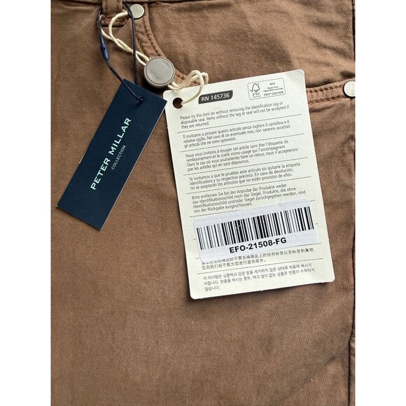 Peter Millar Signature Five-Pocket Pant Men's 34 NEW Brown $178 [jb] - Picture 4 of 8